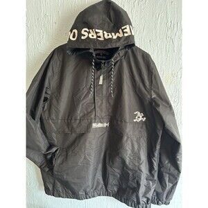 Looney Tunes Members Only Quarter Zip Windbreaker Black Size Large Multicolor